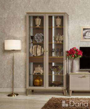 Витрина Палмари (Palmari) P5350 без зеркала серо-бежевая (Дана)Дана Витрина Палмари (Palmari) P5350 без зеркала серо-бежевая